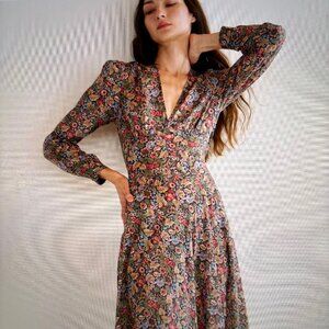 DOEN Sz S Charleston Dress in Wildberry Thicket